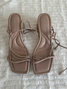Marc Fisher Malyn Strappy Lace-Up Block Heel Sandals - Size 9.5M